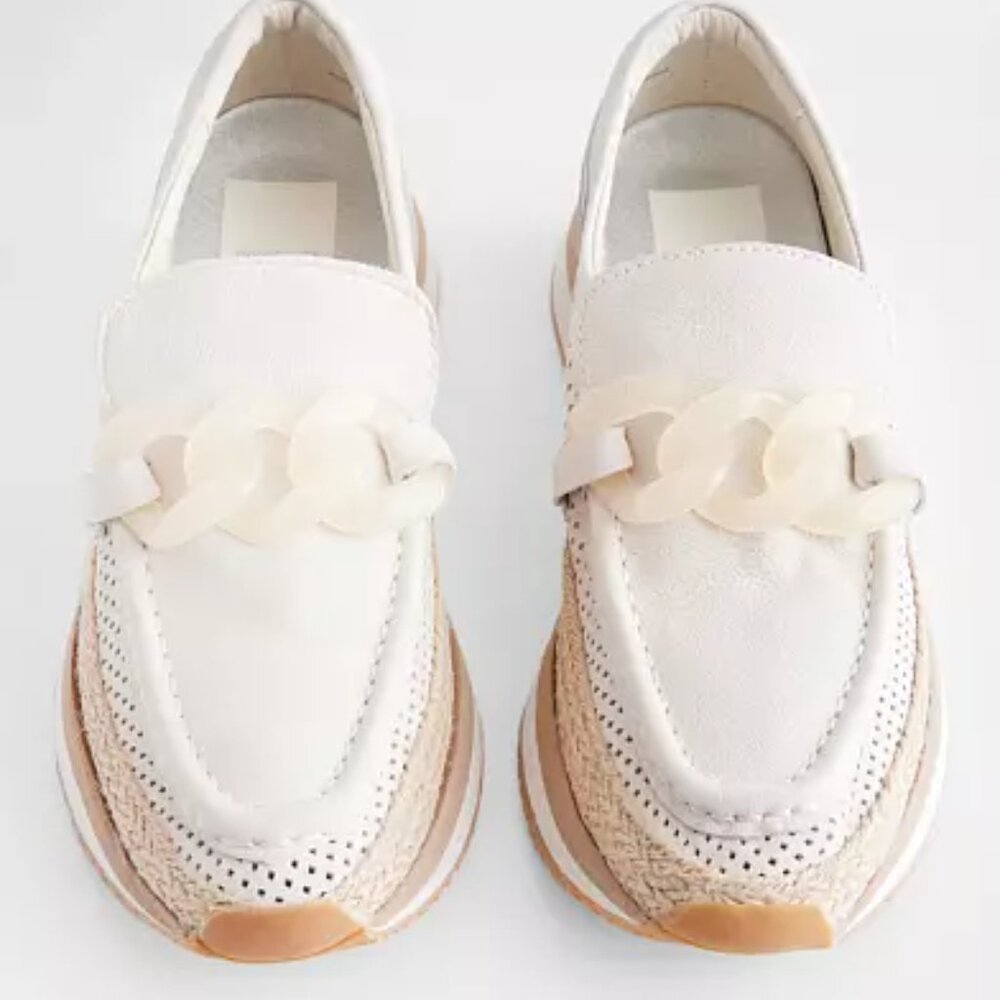 Dolce Vita Cream & Tan Chain-Accent Slip-On Sneakers